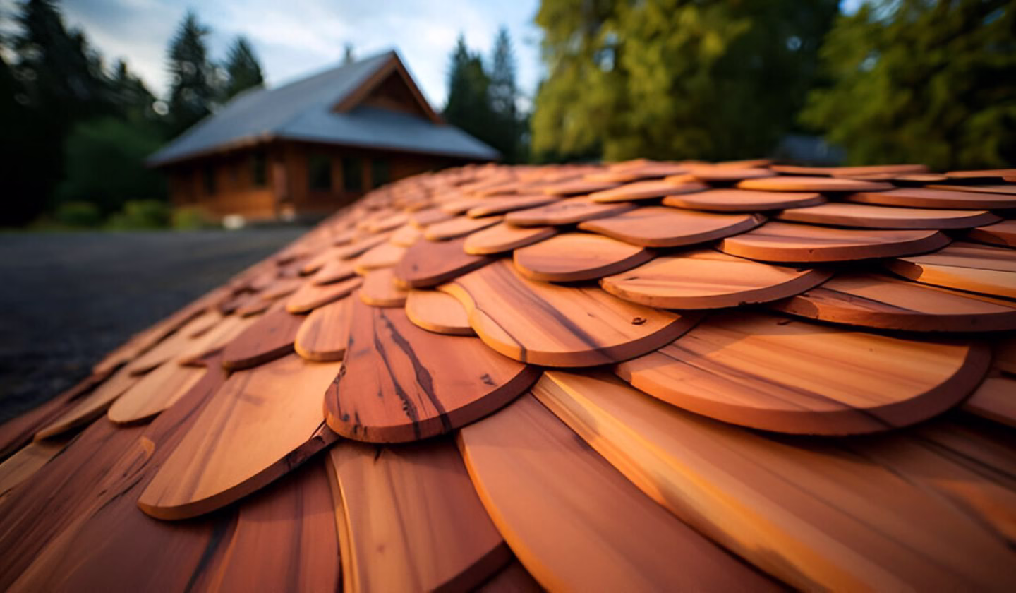 Natural Cedar Shingles Close-Up View - Superior Roofing Company