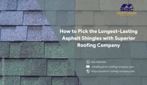 Close-up of durable asphalt shingles installed on a roof, showcasing long-lasting materials by Superior Roofing Company in Duluth, MN