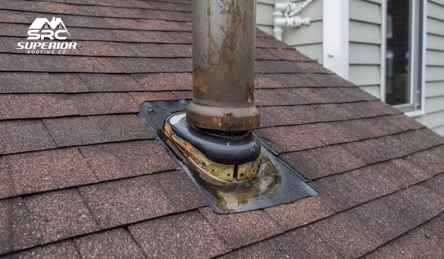Worn-out Vent Pipe Flashing - Superior Roofing Company